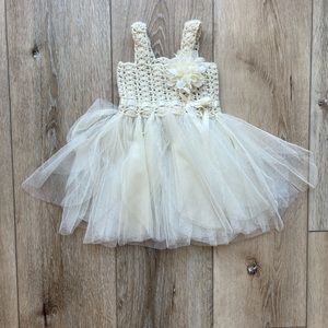 Elly & Emmy ivory dress, size 0-6 month